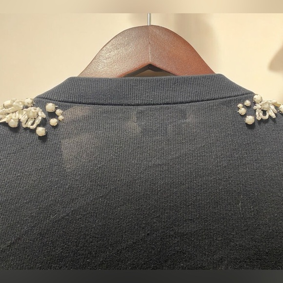 🍀
💯 100% Cotton 
KATE SPADE 
KATI BLACK BEADED Button CARDIGAN SWEATER XL - Picture 6 of 13